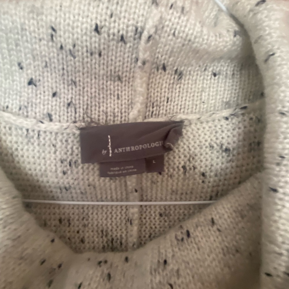 Anthropologie short sleeve cowl neck sweater L
